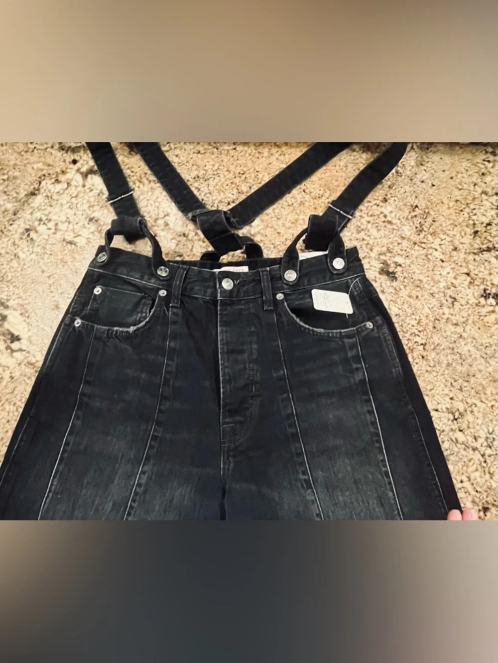 NWT Free People Berkley Suspender Jeans